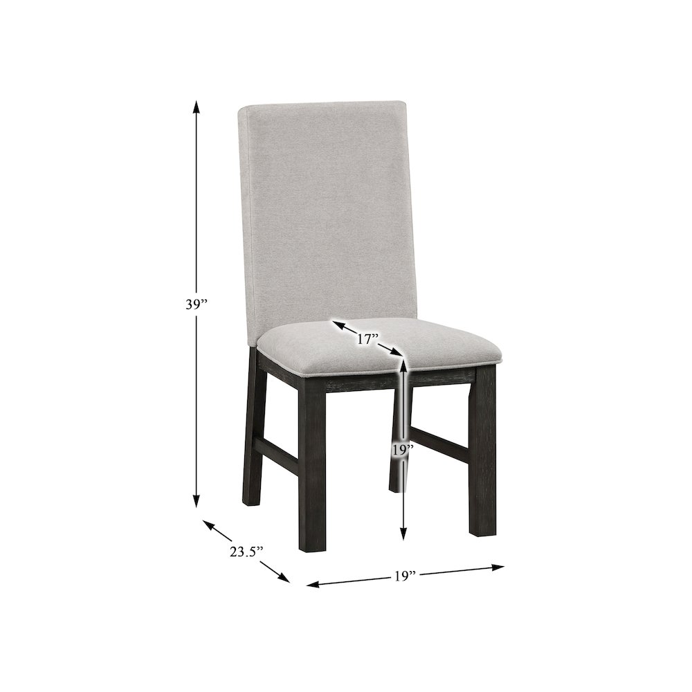 Lexicon Orem Wood and Fabric Dining Room Chairs in Antique Black (Set of 2)