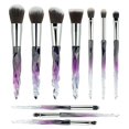 thumbnail image 1 of Makeup Brush Set, 10pcs Complete Synthetic Kabuki Eye Shadow Concealer Make Up Brushes Beautiful Crystal Handle (Purple), 1 of 4