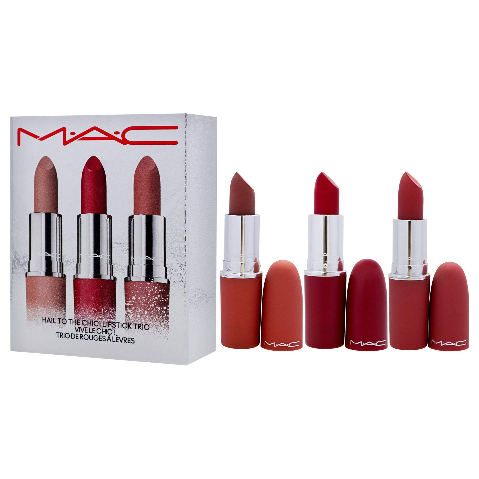 MAC Hail To The Chic Lipstick Trio , 3 Pc 0.10oz Powder Kiss