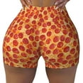 thumbnail image 2 of Balery Pizza Pantalones cortos de entrenamiento estampados para mujer, sin costuras, ajustados, para gimnasio, yoga, correr, deportes, ejercicio activo, fitness.-Medium, 2 of 8