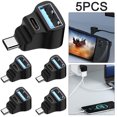 thumbnail image 1 of DQrwqpou Convertidor adaptador 5 uds 1 a 2 USB-C 20Gbps 8K 60HZ 180 grados en forma U para cubierta, 1 of 7