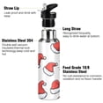 thumbnail image 3 of Yayeee 20oz Insulated Water Bottle Double Wall Stainless Steel with Flip Straw Lid, Santa Hats Pattern, 3 of 7