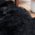 thumbnail image 2 of Genuine Sheepskin Rug Extra Soft Natural Pelt Black , Double Pelt 2' X 6', 2 of 5