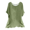 thumbnail image 2 of Zpanxa Womens Plus Size Summer Tops Fashion Women's Summer Round-Neck Short Sleeve Print Casual T-shirt Blouse, 2 of 3