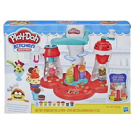 Play-Doh Kitchen Creations Ultimate Swirl Ice Cream Maker Play Food Set with 8 Non-Toxic