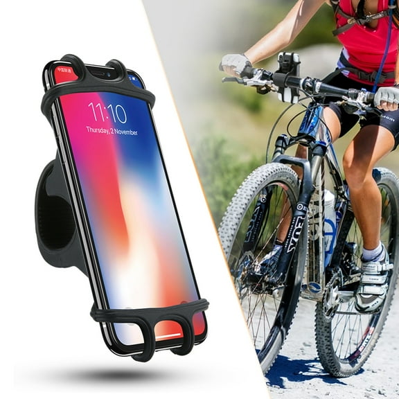 Handlebar Bicycle Mount for Samsung Galaxy S25/Ultra/Plus - Silicone Holder Bike Non-Slip Strap Shockproof
