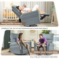 thumbnail image 6 of Massage Chairs 360° Swivel Rocker Recliner Chair,Swivel Nursery Rocking Chair w/Pull Ring,Glider Chair,Modern Rocking Swivel Recliner Chair for Bedroom,Living Room Chair Home Theater Seating(Blue-Gra, 6 of 10
