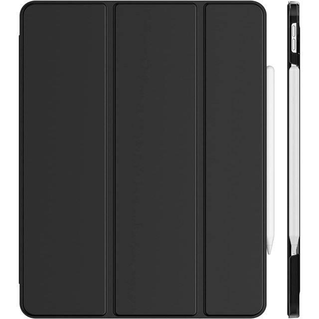 AmPm Étui pour iPad Pro 12,9 Pouces (Modèle 2020/2018, 4e/3e Génération), Compatible avec Pencil, Couverture Auto Réveil/sommeil (Noir)