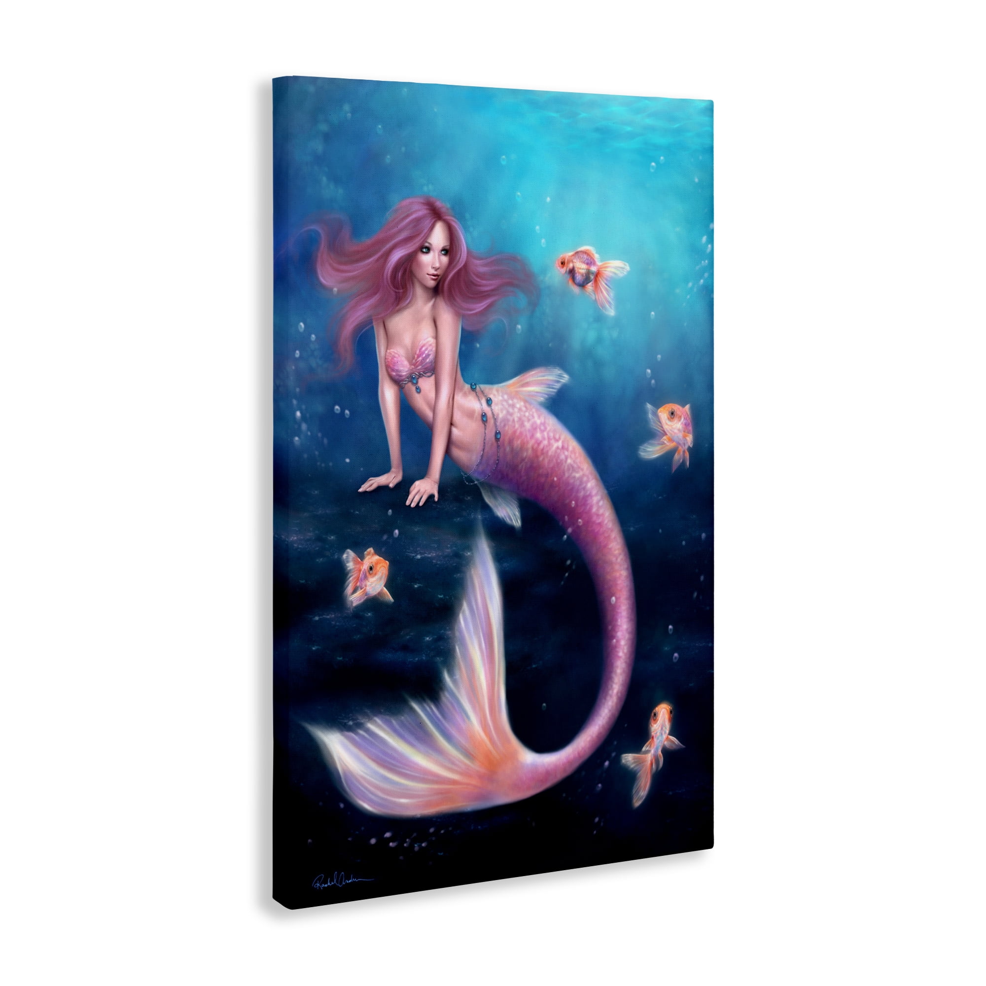Aurelia Mermaid & Fish Canvas Wall Art, design by Rachel Anderson