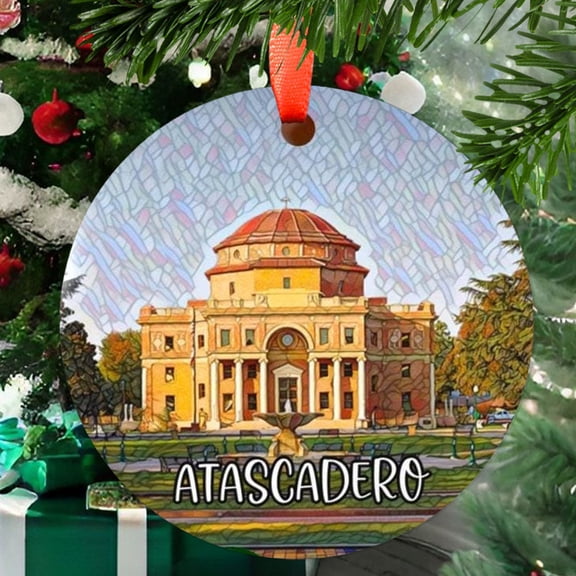 Atascadero California Christmas Ornament, Ceramic/Acrylic - Atascadero California City Travel Souvenir, Holiday Tree Decoration, Vacation Keepsake 2025, Jetsetter Gift, 2025 Edition