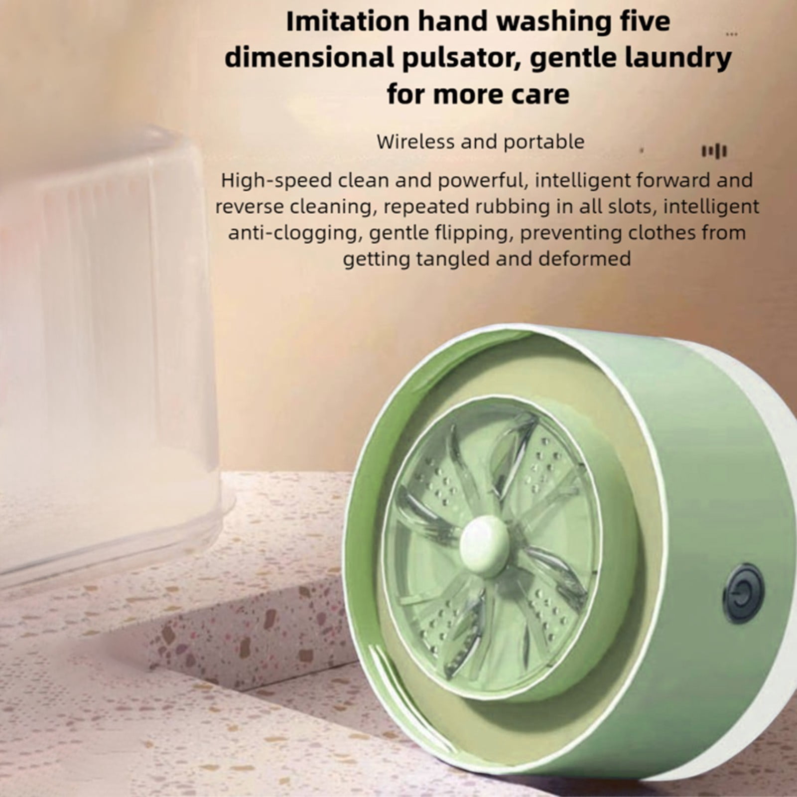 Orangide Mini Laundry Cup, Automatic Wireless Portable Sock Washer, No Installation Needed, Small Washing Machine for Dorm Room, Underwear and Socks