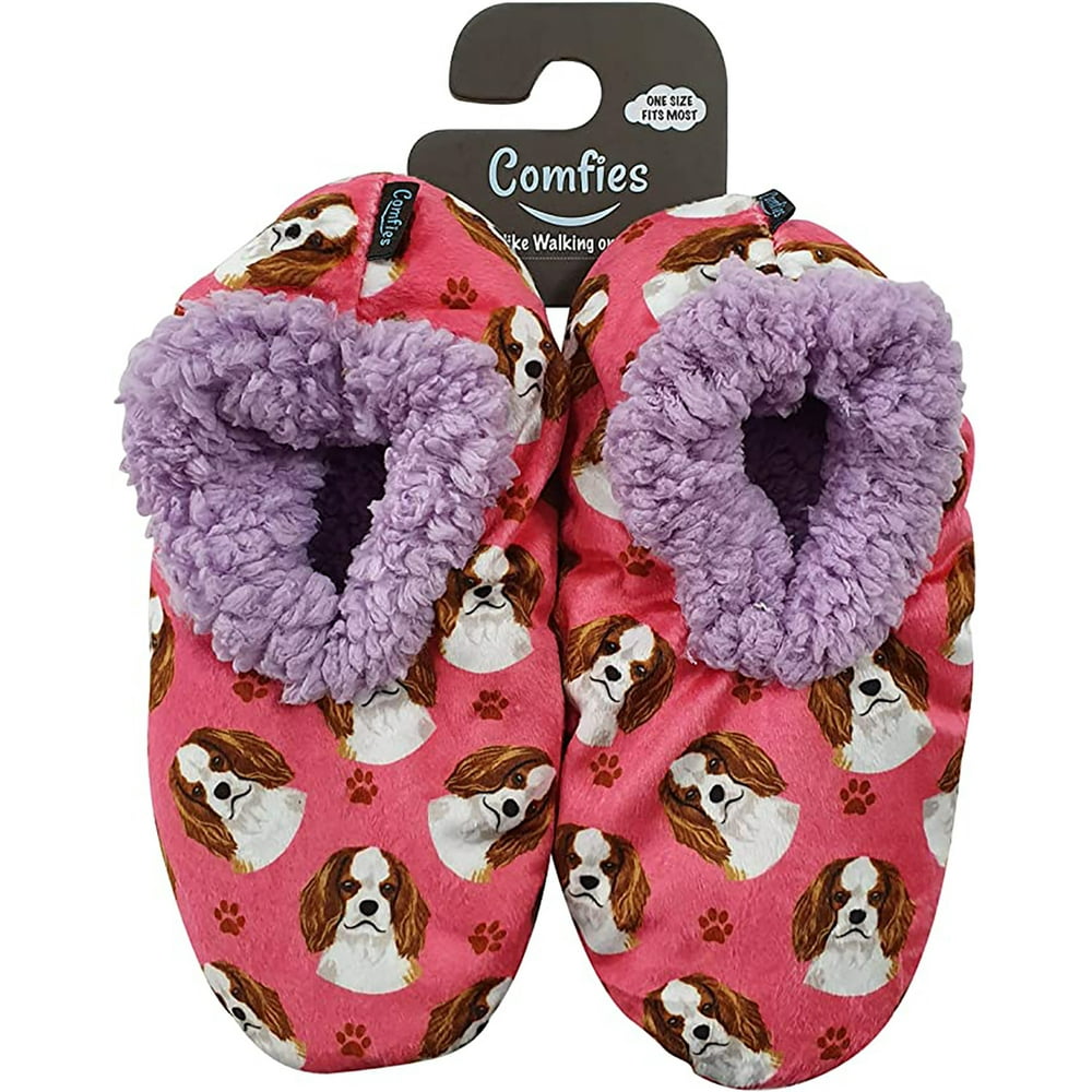 Comfies Comfies Womens Cavalier King Charles Dog Slippers Sherpa