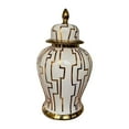 thumbnail image 5 of Porcelain Ginger Jar Ceramic Vase Display Ornament Glaze Decorative Handicraft Temple Jars Flower Pot for Home Desktop Collection Farmhouse 21cmx21cmx37cm, 5 of 9