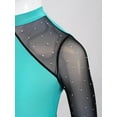 thumbnail image 4 of iiniim Kids Girls Gymnastics Leotard One Shoulder Figure Skating Jumpsuit Romper Footless Unitard Blue Green 8, 4 of 7