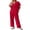 Red, variant on Ekouaer Women's 100% Cotton Pajamas Set Short Sleeve Button Down Pjs 2 Piece Soft Sleepwear with Long Pants Lounge Set