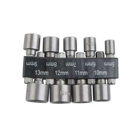 

Fovolat Hexagonal Nut Socket Set|Hex Power Nut Driver Set|1/4 Hex Shank Power Nut Driver Drill Bit Set Socket Bit Adapter Metric Socket