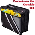 thumbnail image 6 of Case-it The Z Shape Zipper Binder - Two Binders in One - Double Sided 1.5 Inch D-Ring - Multiple Pockets - 500 Page Capacity - Comes with Shoulder Strap, Jet Black Z-176, 6 of 10