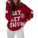 thumbnail image 2 of Suéteres Navideños para Mujer con Estampado Navideño, Corte Holgado, Larga, Estilo Pullover Rojo XXL, 2 of 8