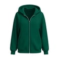 thumbnail image 4 of YanHoo Women's Fall Zip Up Hoodies Sweatshirts | Comfy Fleece Lined, Long Sleeve Pockets, Drawstring Hooded, Loose Fit, Fashion Y2K, Track Jackets, Spring Winter Clothing, 4 of 7