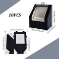 thumbnail image 2 of Caja de almacenamiento para sombreros negros (10 unidades), cajas de regalo plegables de cartón con ventana de PVC transparente, contenedor de almacenamiento de 7,8" x 7,8" x 4,7"., 2 of 9