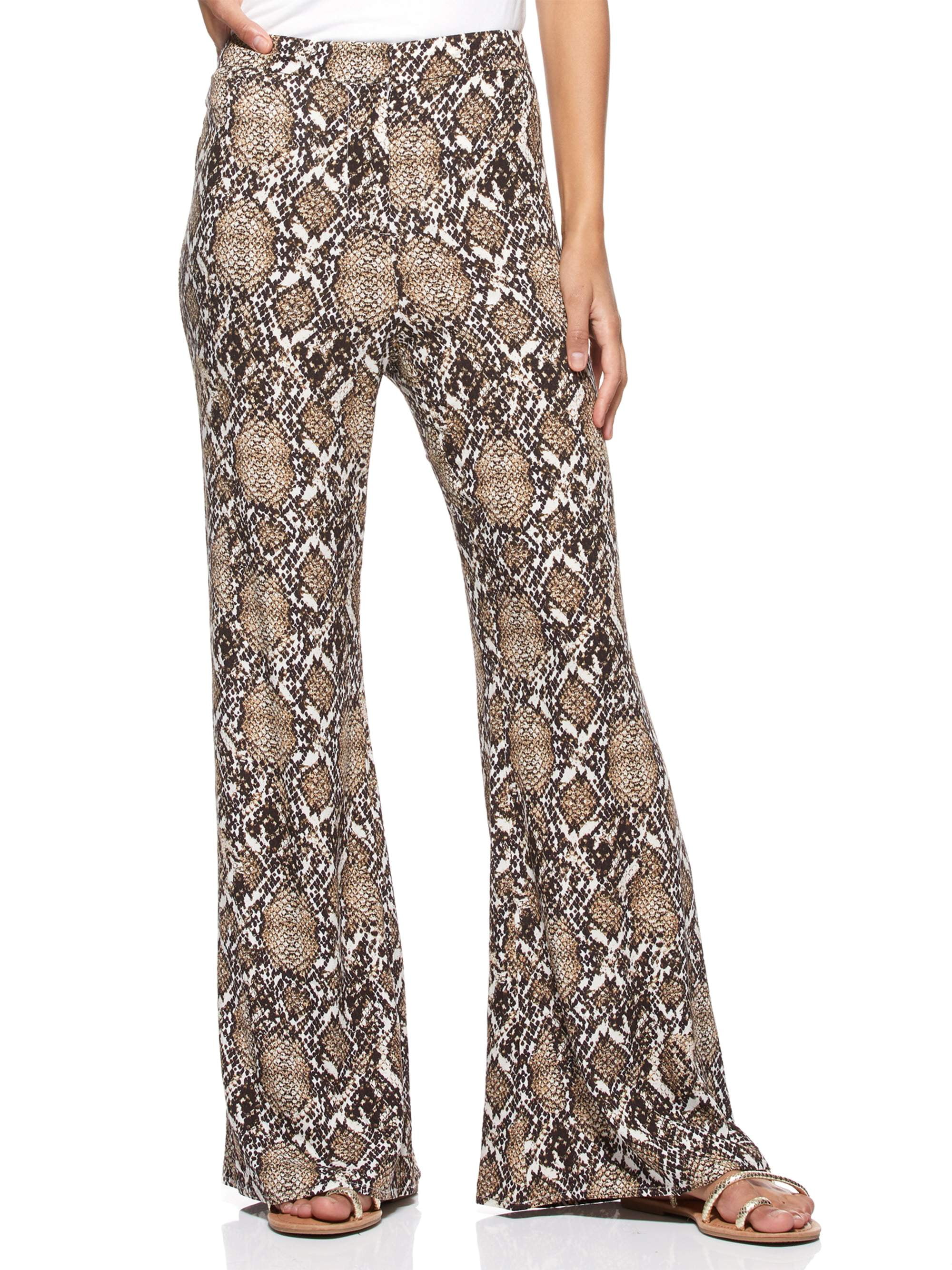 Scoop Women’s Snakeskin Print Flare Pants - Walmart.com