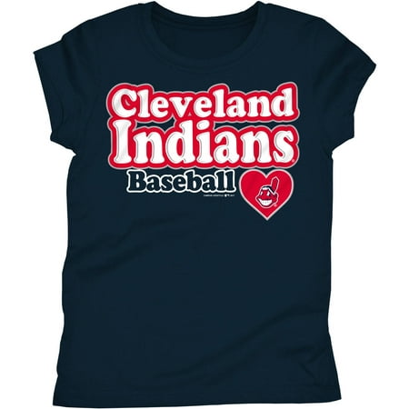 MLB Cleveland Indians Girls Short Sleeve Team Color Graphic