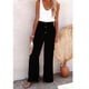 thumbnail image 4 of Pantalones De Pierna Ancha Con Cintura Elástica, Pantalones De Pierna Ancha Con Ribete De Botones Pantalones De Cintura Alta De Ajuste Holgado De Color Sólido Para La Vida Diaria ANGGREK Otros, 4 of 5