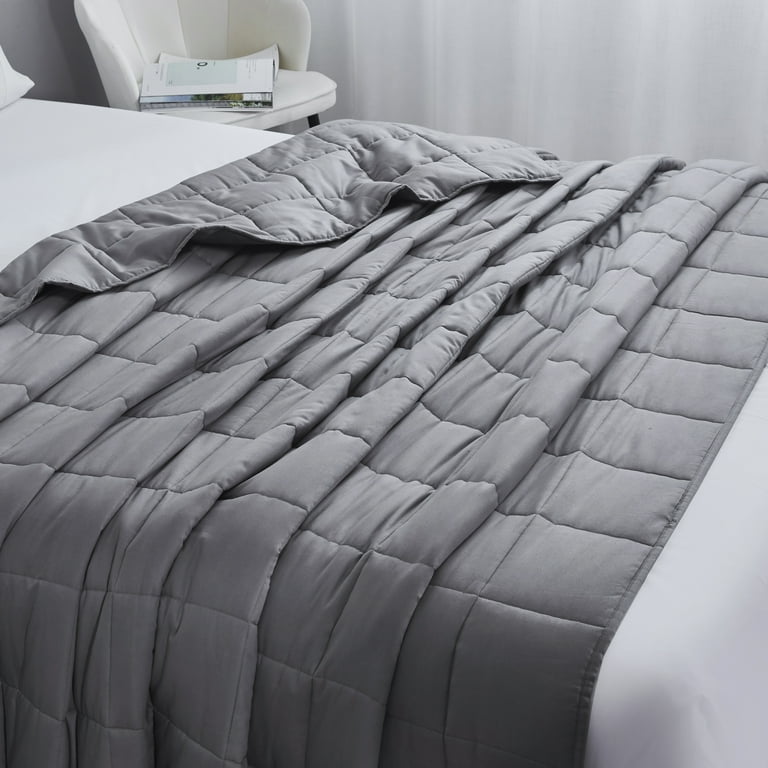 Dream Theory 100 Cotton Machine Washable Weighted Blanket 25 lb 86 x 92 inches Gray Adult Walmart