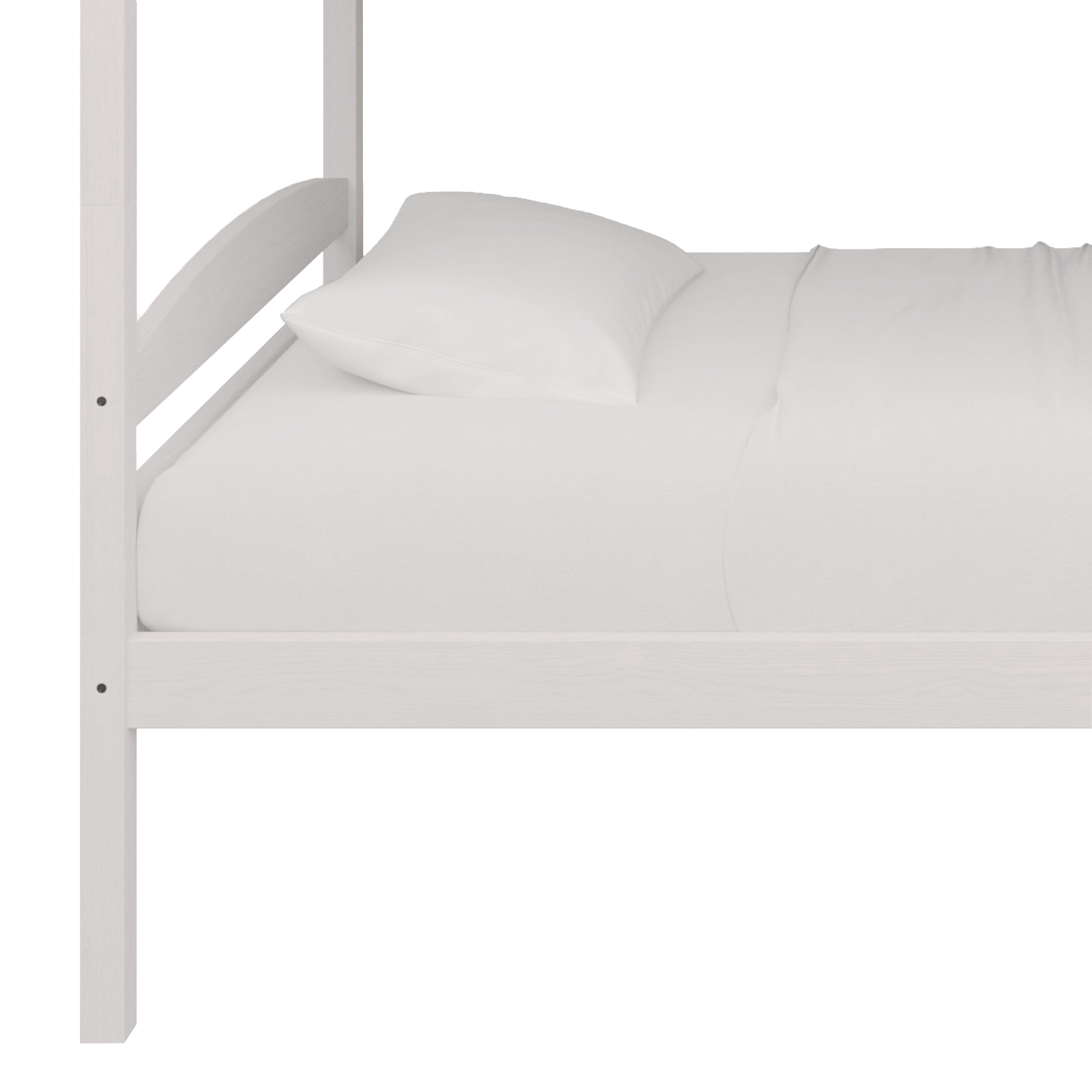 Castle Place Contemporary Twin over Twin Wooden Convertible Bunk Bed, White