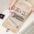 thumbnail image 3 of Makeup Bag Travel Cosmetic Bags Toiletries Organizer Waterproof Storage Neceser Bathroom Hook Wash Pouch High Quality Women (beige), 3 of 7