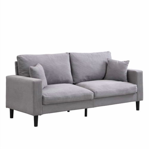 Knubmt 74" Upholstered Loveseat Sofa with Wood Frame, 3 Seater Sofa Couch for Living Room, Office,Bedroom, Apartment, Light Gray