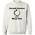 thumbnail image 2 of OXI Crewneck Sweatshirt - Sarcastic Comment Please Wait, Basic Casual Sweatshirts for Men's and Women Fleece Sweatshirt Long Sleeve - White X-Large, 2 of 2