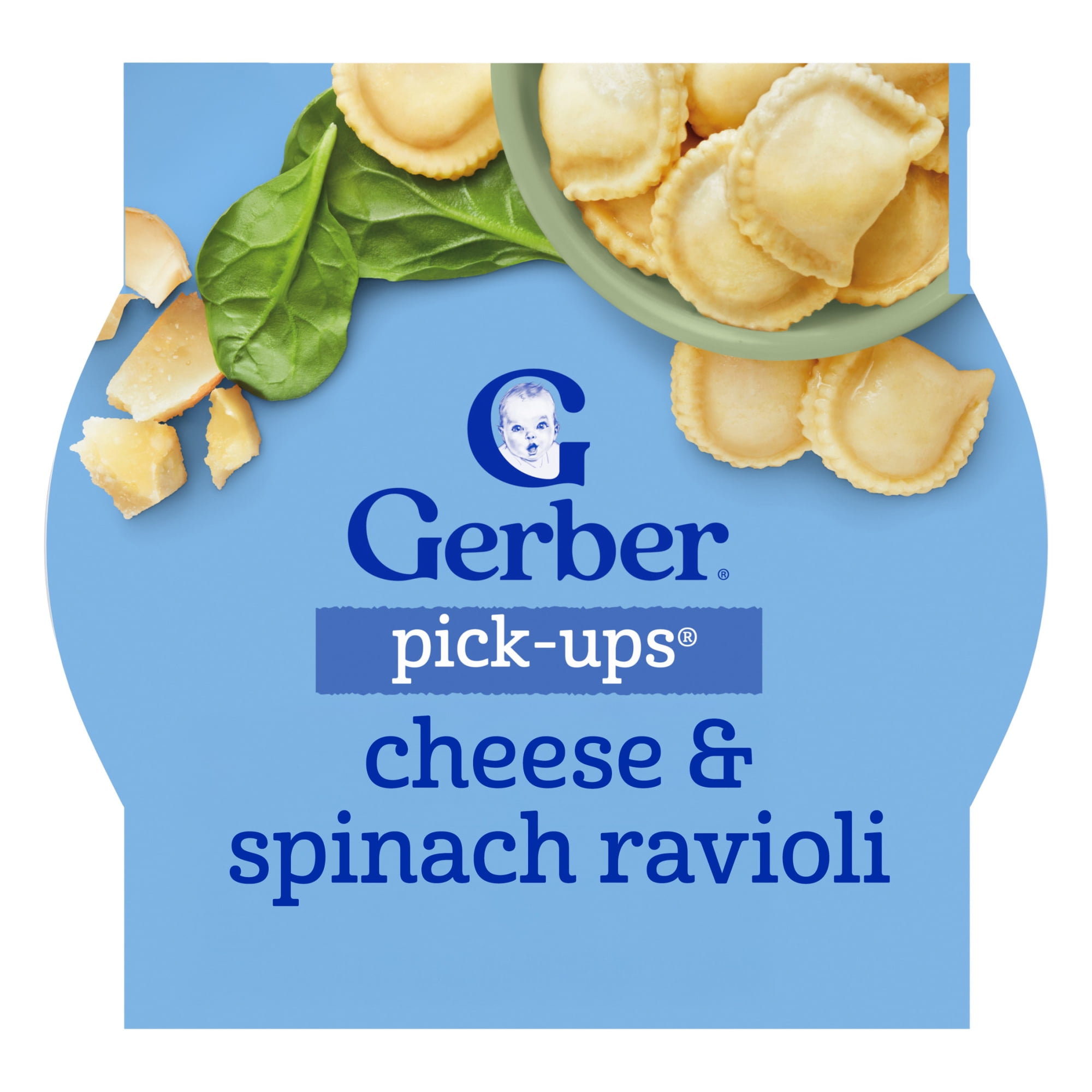 Gerber Mealtime for Toddler, Pick-Ups, Cheese & Spinach Ravioli, 6 oz Tray