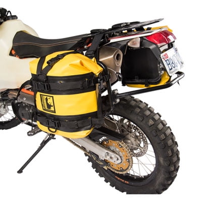 Pannier Racks with Wolfman Expedition Dry Saddle Bags Yellow for KTM 1190 Adventure