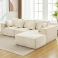 thumbnail image 5 of OUTGOODS 108" L-Shape Cloud Sectional, Modular Corduroy Sofa, Right-Facing, Beige, 5 of 8