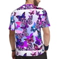 thumbnail image 2 of Wukai Flying Butterflies Print Men's Short-Sleeved Mesh T-Shirt,Quick-Dry Short Sleeve Workout T-Shirt-4X-Large, 2 of 8