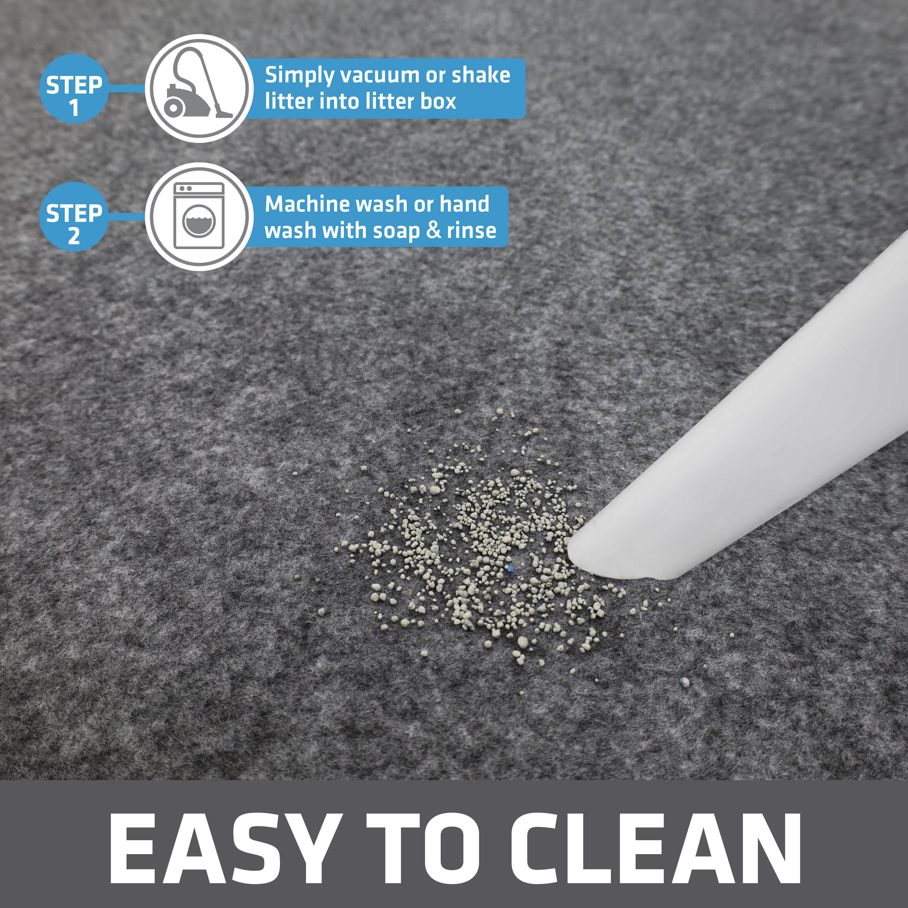 Drymate Jumbo Cat Litter Box Mat, Light Grey 29x44 photo 7