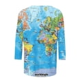 thumbnail image 5 of Wanfds Multicolor Ladies Tops 2025 Casual Round Neck Three-Quarter Sleeve Top S, 5 of 5