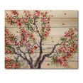 thumbnail image 3 of Designart 'The Blossoming Tree With Red Flowers I' Traditional Print on Natural Pine Wood, 3 of 5