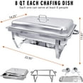 thumbnail image 2 of Jacgood Chafing Dish 8Qt Stainless Steel Chafer 8 Packs Full Size Rectangular Chafers for Catering Buffet Warmer Set, 2 of 8