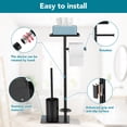 thumbnail image 7 of Stylish And Simple Floor-Standing Toilet Brush Paper Towel Holder, Thickened Carbon Steel Removable Paper Roll Storage Rack, Suitable For Bathrooms/Washrooms, 7 of 7