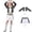Black, variant on G'irl's Halloween Costume, Pop Singers Idol Group Fancy Dress up Outfit with Tank Jacket & Shorts, Halloween Cosplay Stage Performance Suit for Carnival & Party Events