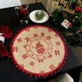 thumbnail image 5 of Retro Christmas Placemats, Round Printed Woven Dining Table Mat for Holiday Kitchen Tables, Heat-Resistant Home Decorative Coffee Cup Mats,15In(A), 5 of 6