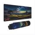 thumbnail image 6 of Heluo.Zu XXL Gaming Mouse Pad 35.4x15.7 inch, Starry Mountain Path Landscape Theme Desk Mat,Large Green Meadow Flower Scene Mousepad, 6 of 8