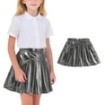 thumbnail image 2 of Faldas plisadas para niñas Color sólido Partido de baile brillante Falda de moda casual para niños Faldas de baile para niñas, 2 of 9
