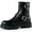 Black fluffy, variant on HARVEST LAND Women Chelsea Boots Black Buckle Ankle Boots Fashion Soft Flat Booties for Female Size 10