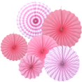 thumbnail image 1 of 6 Pcs Tissue Paper Fan Paper Flowers for Birthday Party Wedding Decoration (Red), 1 of 6
