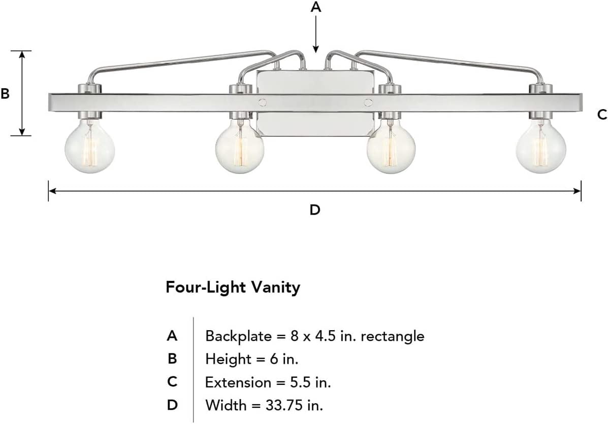 Designers Fountain Ravella 3 Light Polished Nickel Bathroom Vanity Light Fixture, 94204-PN