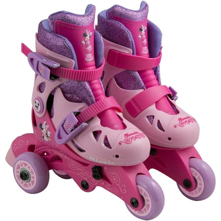 Disney Minnie Mouse Convertible 2-in-1 Kids Skates, Junior Size 6-9