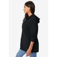 thumbnail image 3 of Roaman's Women's Plus Size Thermal Waffle Hoodie Zip Up Cardigan Jacket, 3 of 5
